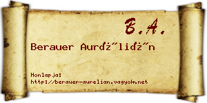 Berauer Aurélián névjegykártya